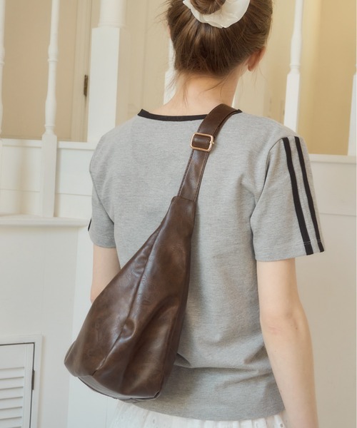 Birthday room（バースデイルーム）の「フェイクレザーショルダーバッグ/fake leather shoulder bag（ショルダーバッグ・レディース・ブラウン/ピンク・FREE）」の10枚目の写真