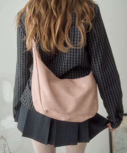 Birthday room（バースデイルーム）の「フェイクレザーショルダーバッグ/fake leather shoulder bag（ショルダーバッグ・レディース・ブラウン/ピンク・FREE）」の17枚目の写真