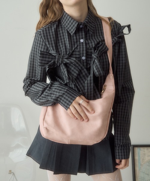 Birthday room（バースデイルーム）の「フェイクレザーショルダーバッグ/fake leather shoulder bag（ショルダーバッグ・レディース・ブラウン/ピンク・FREE）」の18枚目の写真