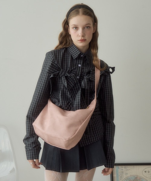 Birthday room（バースデイルーム）の「フェイクレザーショルダーバッグ/fake leather shoulder bag（ショルダーバッグ・レディース・ブラウン/ピンク・FREE）」の21枚目の写真