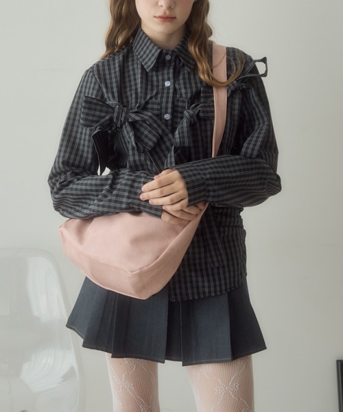 Birthday room（バースデイルーム）の「フェイクレザーショルダーバッグ/fake leather shoulder bag（ショルダーバッグ・レディース・ブラウン/ピンク・FREE）」の22枚目の写真