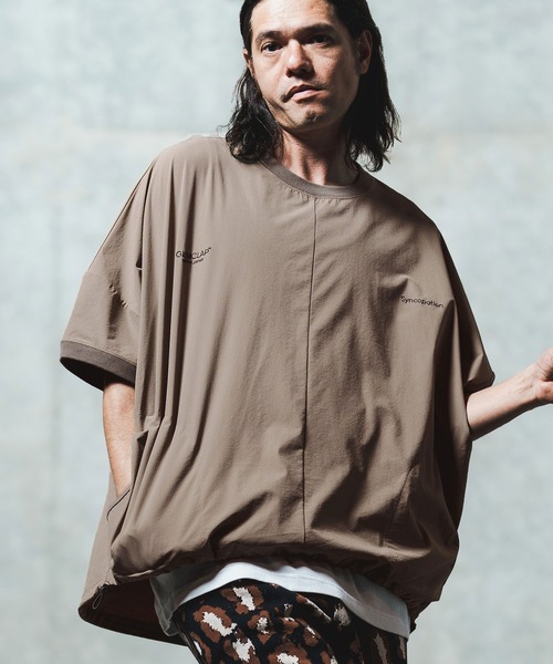 GLIMCLAP（グリムクラップ）の「mt9698- Mini-ripstop nylon fabric short-sleeve pullover Tシャツ（Tシャツ/カットソー・メンズ・ナチュラル/ブラック/ベージュ・S/M/L）」の2枚目の写真