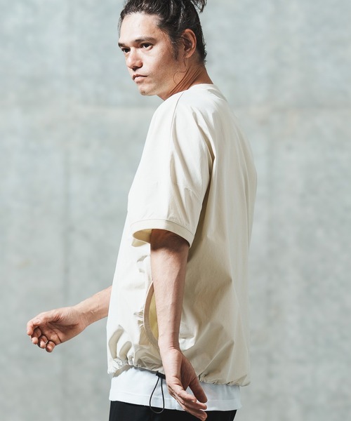GLIMCLAP（グリムクラップ）の「mt9698- Mini-ripstop nylon fabric short-sleeve pullover Tシャツ（Tシャツ/カットソー・メンズ・ナチュラル/ブラック/ベージュ・S/M/L）」の5枚目の写真