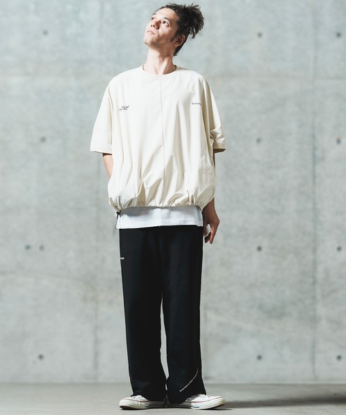 GLIMCLAP（グリムクラップ）の「mt9698- Mini-ripstop nylon fabric short-sleeve pullover Tシャツ（Tシャツ/カットソー・メンズ・ナチュラル/ブラック/ベージュ・S/M/L）」の8枚目の写真