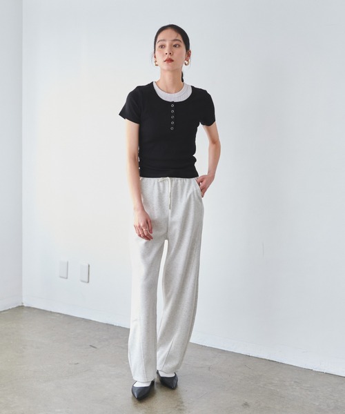 人気が高い セール】ヘンリーネックリブトップス（Tシャツ/カットソー トップス