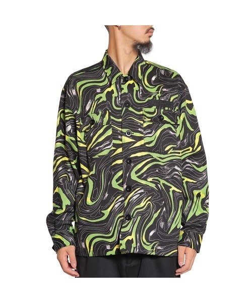 CALEE(�L�����[)��CAMO PATTERN OVER SHILHOUETTE L/S SHIRT JACKET(�~���^���[�W���P�b�g)