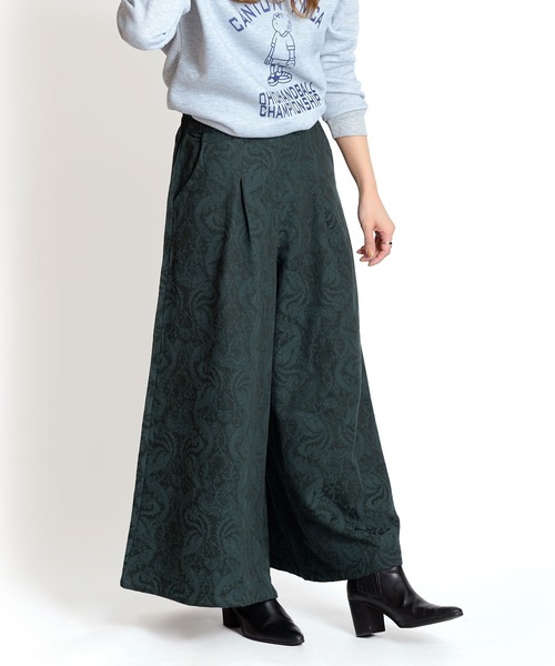 MARAI（マーライ）の「ジャカード風ワイドパンツ（その他パンツ・レディース・グリーン/ブラック/ネイビー/レッド・FREE）」の11枚目の写真
