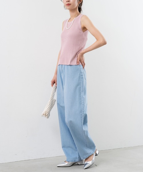 refinedworks（リファインドワークス）の「【refinedworks】美脚見えが 叶う デニム カーブパンツ（デニムパンツ・レディース・ライトブルー/インディゴブルー・FREE）」の11枚目の写真