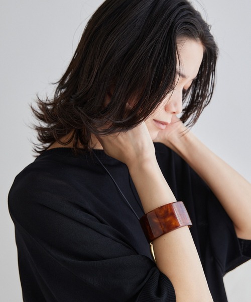 BARNYARDSTORM(バンヤードストーム)の「BARNYARDSTORM / クリアバングル(ブレスレット・レディース・ブラウン/ホワイト/ピンク・FREE)」の3枚目の写真