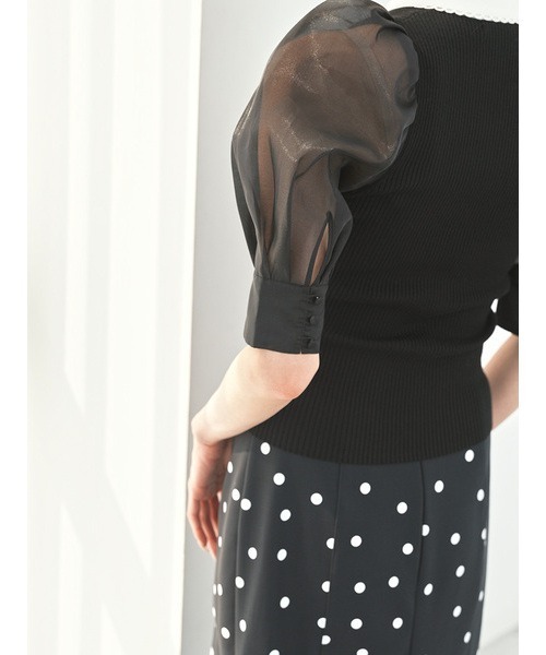 SNIDEL（スナイデル）の「Sustainable襟付きシアーニットプルオーバー