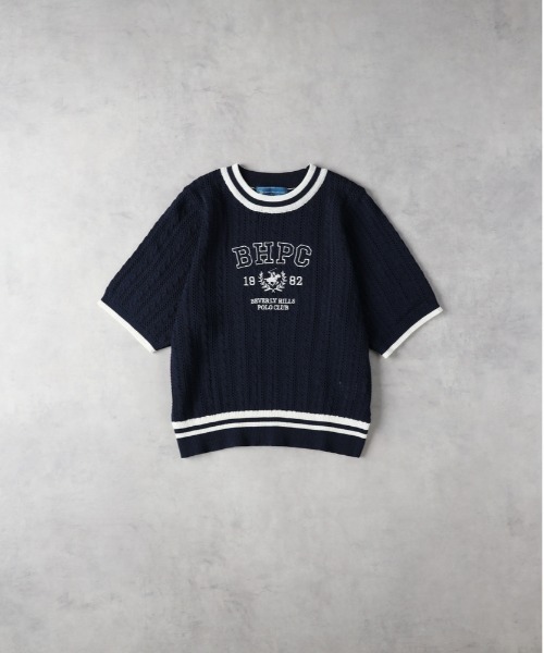 Right-on(ライトオン)の「BEVERLY HILLS POLO CLUB(ビバリーヒルズポロクラブ)【レディース】【限定展開】刺繍ニット(ニット/セーター・レディース・ネイビー/ホワイト/グリーン・M)」の3枚目の写真