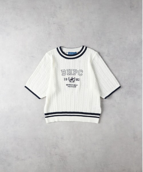 Right-on(ライトオン)の「BEVERLY HILLS POLO CLUB(ビバリーヒルズポロクラブ)【レディース】【限定展開】刺繍ニット(ニット/セーター・レディース・ネイビー/ホワイト/グリーン・M)」の1枚目の写真