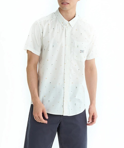 RVCA(ルーカ)の「RVCA メンズ 【EXOTICA】 EXOTICA SEERSUCKER SS 半袖シャツ 【2025年夏モデル】/ルーカ総柄スカラップ半袖シャツ(シャツ/ブラウス・メンズ・イエロー系その他/ホワイト・SMALL/MEDIUM/LARGE/X-LARGE)」の2枚目の写真