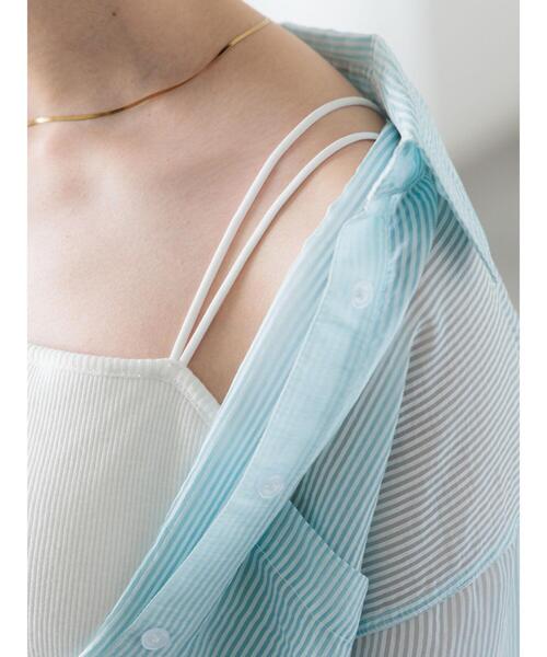 Te chichi TERRASSE（テチチテラス）の「カップ付キャミソール《2025summer catalog item》（キャミソール・レディース・オフホワイト/チャコールグレー・F）」の5枚目の写真