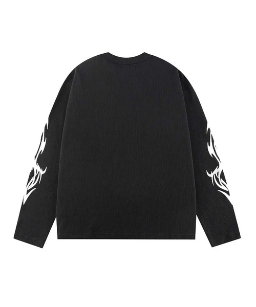 SUPPLIER(サプライヤー)の「SUPPLIER/サプライヤー Tribal Fire Pattern Thermal Long Sleeve ロンT(Tシャツ/カットソー・メンズ・グレー/ブラック・L/XL/M)」の3枚目の写真