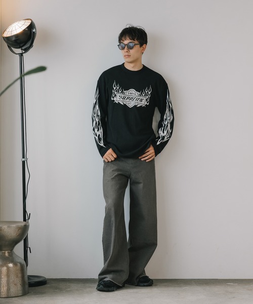 SUPPLIER(サプライヤー)の「SUPPLIER/サプライヤー Tribal Fire Pattern Thermal Long Sleeve ロンT(Tシャツ/カットソー・メンズ・グレー/ブラック・L/XL/M)」の6枚目の写真
