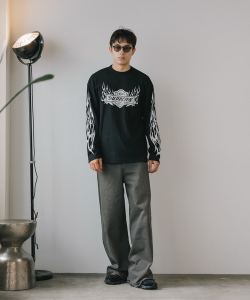 SUPPLIER(サプライヤー)の「SUPPLIER/サプライヤー Tribal Fire Pattern Thermal Long Sleeve ロンT(Tシャツ/カットソー・メンズ・グレー/ブラック・L/XL/M)」の8枚目の写真