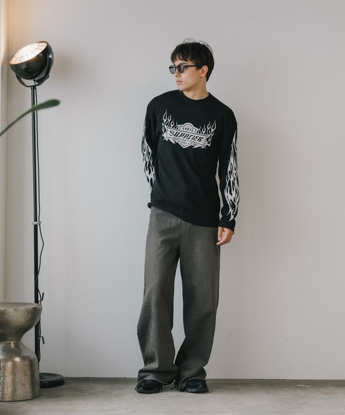 SUPPLIER(サプライヤー)の「SUPPLIER/サプライヤー Tribal Fire Pattern Thermal Long Sleeve ロンT(Tシャツ/カットソー・メンズ・グレー/ブラック・L/XL/M)」の9枚目の写真
