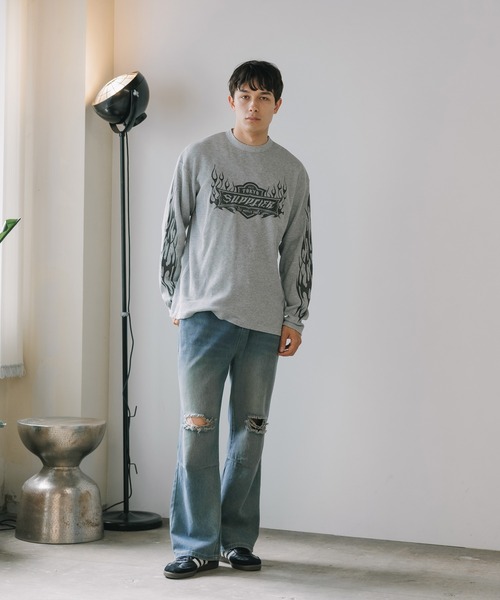 SUPPLIER(サプライヤー)の「SUPPLIER/サプライヤー Tribal Fire Pattern Thermal Long Sleeve ロンT(Tシャツ/カットソー・メンズ・グレー/ブラック・L/XL/M)」の16枚目の写真