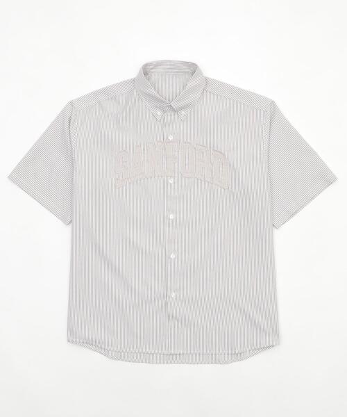 WEGO（ウィゴー）の「WEGO/オックスフォードダメージアップリケシャツ（シャツ/ブラウス・メンズ・グレー系その他4/ブルー系その他4・MEDIUM/LARGE）」の14枚目の写真