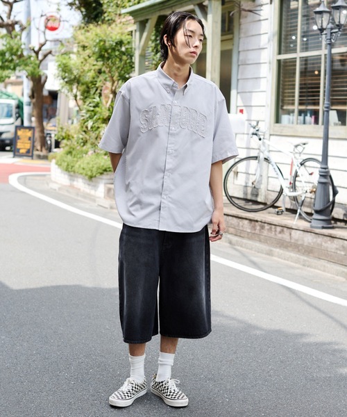 WEGO（ウィゴー）の「WEGO/オックスフォードダメージアップリケシャツ（シャツ/ブラウス・メンズ・グレー系その他4/ブルー系その他4・MEDIUM/LARGE）」の11枚目の写真