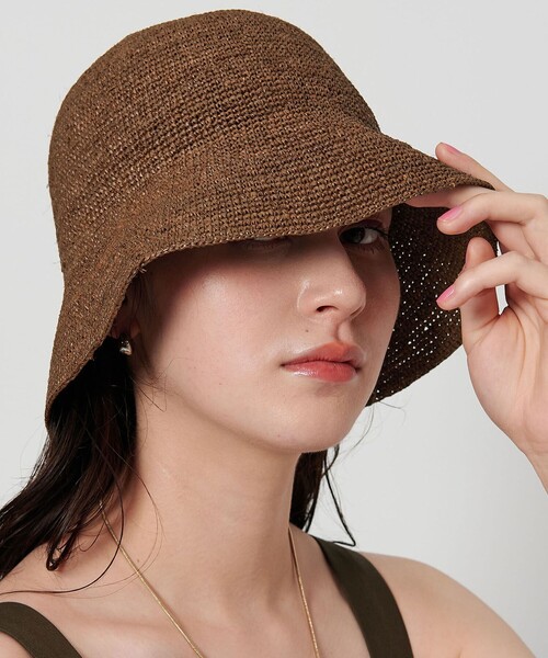 BEAUTY&YOUTH UNITED ARROWS（ビューティーアンドユースユナイテッドアローズ）の「ラフィア バケットハット（ハット・レディース・ナチュラル/オリーブ/ダークブラウン・FREE）」の13枚目の写真