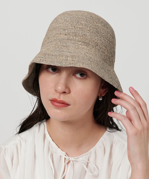 BEAUTY&YOUTH UNITED ARROWS（ビューティーアンドユースユナイテッドアローズ）の「ラフィア バケットハット（ハット・レディース・ナチュラル/オリーブ/ダークブラウン・FREE）」の4枚目の写真