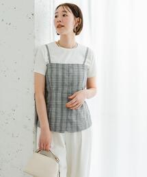 F by ROSSO | F by ROSSO リネン混ビスチェ+半袖Tシャツ(Tシャツ/カットソー)