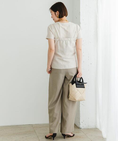 F by ROSSO（エフバイロッソ）の「F by ROSSO　リネン混ビスチェ+半袖Tシャツ（Tシャツ/カットソー・レディース・ベージュ/チェック/チャコールグレー・FREE）」の10枚目の写真