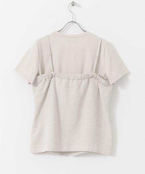 F by ROSSO（エフバイロッソ）の「F by ROSSO　リネン混ビスチェ+半袖Tシャツ（Tシャツ/カットソー・レディース・ベージュ/チェック/チャコールグレー・FREE）」の16枚目の写真