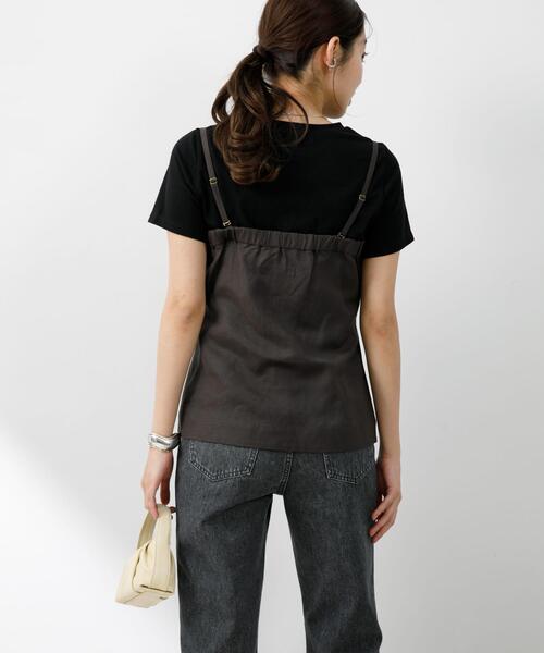 F by ROSSO（エフバイロッソ）の「F by ROSSO　リネン混ビスチェ+半袖Tシャツ（Tシャツ/カットソー・レディース・ベージュ/チェック/チャコールグレー・FREE）」の19枚目の写真