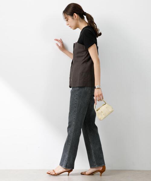 F by ROSSO（エフバイロッソ）の「F by ROSSO　リネン混ビスチェ+半袖Tシャツ（Tシャツ/カットソー・レディース・ベージュ/チェック/チャコールグレー・FREE）」の21枚目の写真