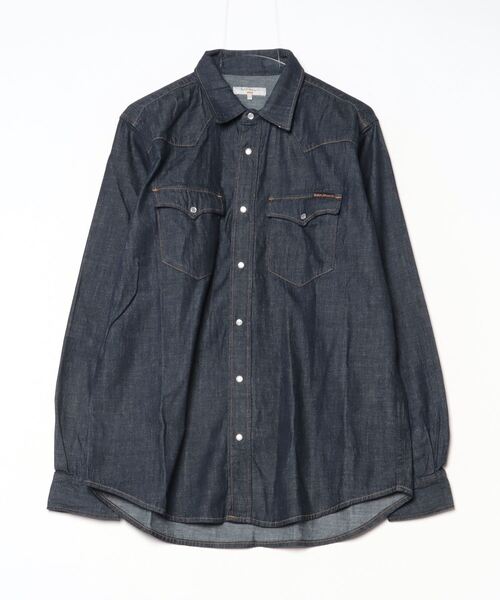 Nudie Jeans(ヌーディージーンズ)の「Nudie Jeans/ヌーディージーンズ George / デニムシャツ / Dark Blue(シャツ/ブラウス・メンズ・ダークブルー・S/M/L)」の7枚目の写真