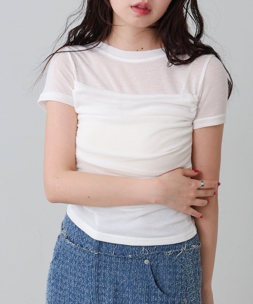 Bab（バブ）の「ドレープニットトップス（その他トップス・レディース・ブラック/オフホワイト/ピンク/グリーン・M）」の5枚目の写真