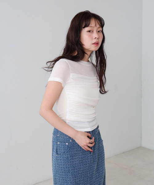 Bab（バブ）の「ドレープニットトップス（その他トップス・レディース・ブラック/オフホワイト/ピンク/グリーン・M）」の9枚目の写真