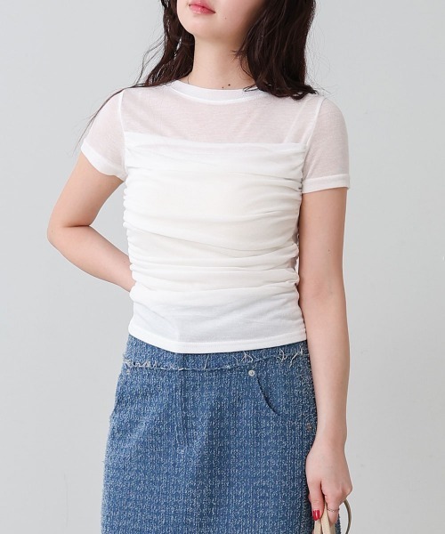 Bab（バブ）の「ドレープニットトップス（その他トップス・レディース・ブラック/オフホワイト/ピンク/グリーン・M）」の10枚目の写真