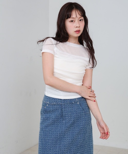 Bab（バブ）の「ドレープニットトップス（その他トップス・レディース・ブラック/オフホワイト/ピンク/グリーン・M）」の11枚目の写真