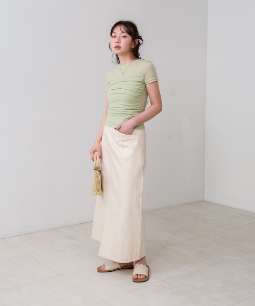 夏にぴったり♪シンプルトップスお出かけデート普段に最適！ トップス レディース ロングtシャツ サマーニット きれいめ 夏
