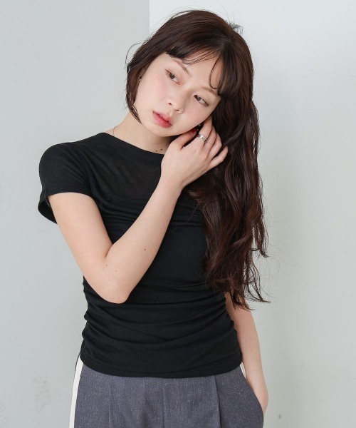 Bab（バブ）の「ドレープニットトップス（その他トップス・レディース・ブラック/オフホワイト/ピンク/グリーン・M）」の17枚目の写真