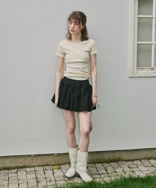 GIUNON（ジウノン）の「random pleated skirt pants / ランダムプリーツスカートパンツ（スカート・レディース・ブラック/グレー・FREE）」の10枚目の写真