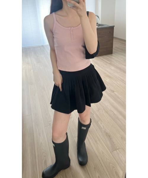 GIUNON（ジウノン）の「random pleated skirt pants / ランダムプリーツスカートパンツ（スカート・レディース・ブラック/グレー・FREE）」の17枚目の写真