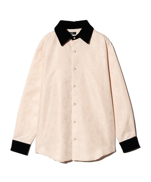 glamb（グラム）の「Noble Velvet Collar Shirt / ノーブルヴェルヴェットカラーシャツ（シャツ/ブラウス・メンズ・ホワイト/ブルー・S/M/L）」の3枚目の写真