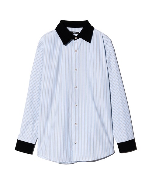 glamb（グラム）の「Noble Velvet Collar Shirt / ノーブルヴェルヴェットカラーシャツ（シャツ/ブラウス・メンズ・ホワイト/ブルー・S/M/L）」の4枚目の写真
