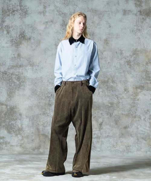 glamb（グラム）の「Noble Velvet Collar Shirt / ノーブルヴェルヴェットカラーシャツ（シャツ/ブラウス・メンズ・ホワイト/ブルー・S/M/L）」の13枚目の写真