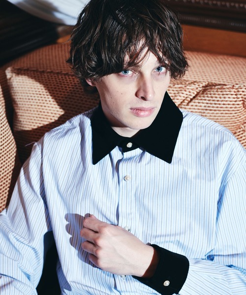 glamb（グラム）の「Noble Velvet Collar Shirt / ノーブルヴェルヴェットカラーシャツ（シャツ/ブラウス・メンズ・ホワイト/ブルー・S/M/L）」の15枚目の写真