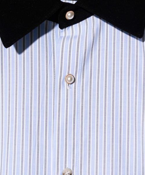 glamb（グラム）の「Noble Velvet Collar Shirt / ノーブルヴェルヴェットカラーシャツ（シャツ/ブラウス・メンズ・ホワイト/ブルー・S/M/L）」の19枚目の写真