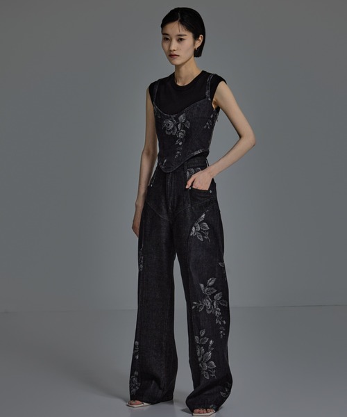 トップス FETICO ROSE JACQUARD BUSTIER 25SS】FETICO フェティコ / ROSE JACQUARD BUSTIER / ビスチェ