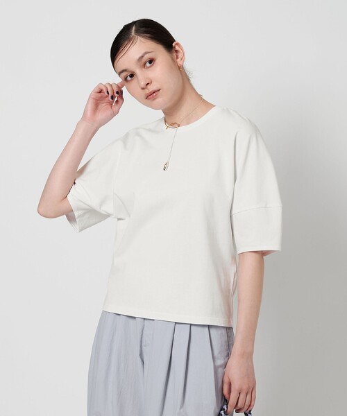 tシャツ コットン カーブスリーブ 5分袖カットソー 2 レディース セール】コットン カーブスリーブ 5分袖カットソー 2（Tシャツ