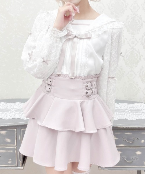 MA*RS（アメーバーマーズ）の「袖レースちびリボン付きセーラーブラウス（シャツ/ブラウス・レディース・ホワイト×ピンク/ホワイト×ブラック/ブラック/ホワイト/ホワイト×ホワイト/ブラック×ブラック/ピンク系その他・FREE）」の7枚目の写真