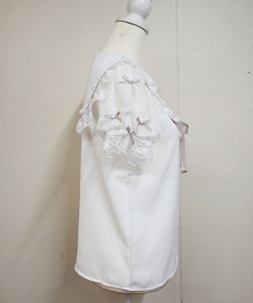 MA*RS（アメーバーマーズ）の「袖レースちびリボン付きセーラーブラウス（シャツ/ブラウス・レディース・ホワイト×ピンク/ホワイト×ブラック/ブラック/ホワイト/ホワイト×ホワイト/ブラック×ブラック/ピンク系その他・FREE）」の19枚目の写真